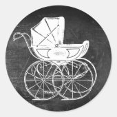 Gothic Baby Carriage Ronde Sticker (Voorkant)