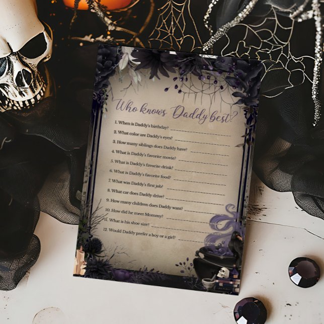 Gothic Baby is Brewing Who Knows Daddy Beste Spel (A Baby is Brewing Baby Shower Who knows Daddy Best Game)