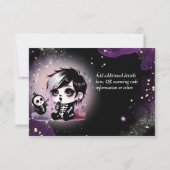 Gothic Baby Jongensdouche Paarse Zwart Dank u Bedankkaart (Achterkant)