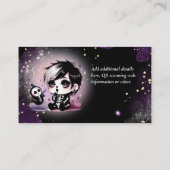 Gothic Baby Jongensdouche Paarse Zwarte Luier Raff Informatiekaartje (Achterkant)