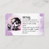 Gothic Baby Jongensdouche Paarse Zwarte Luier Raff Informatiekaartje (Voorkant)