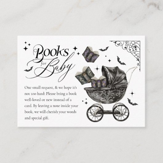 Gothic Baby Kinderwagen Halloween Boeken voor Baby Informatiekaartje (Voorkant)