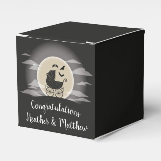 Gothic Baby shower Halloween Carriage Bedankdoosjes (Voorkant Zijde)