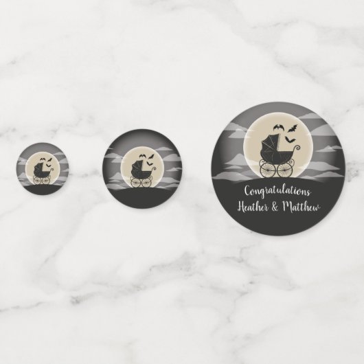 Gothic Baby shower Halloween Carriage Confetti (Achterkanten)