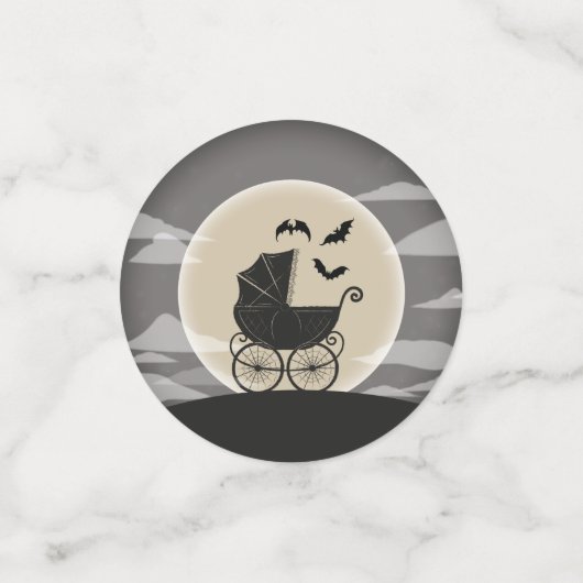 Gothic Baby shower Halloween Carriage Confetti (Kleine voorkant)