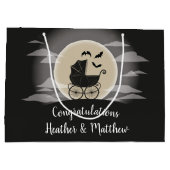 Gothic Baby shower Halloween Carriage Groot Cadeauzakje (Achterkant)