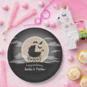 Gothic Baby shower Halloween Carriage Papieren Bordje (Feest)