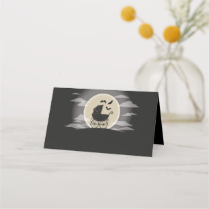Gothic Baby shower Halloween Carriage Plaatskaartje