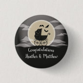Gothic Baby shower Halloween Carriage Ronde Button 3,2 Cm (Voorkant)