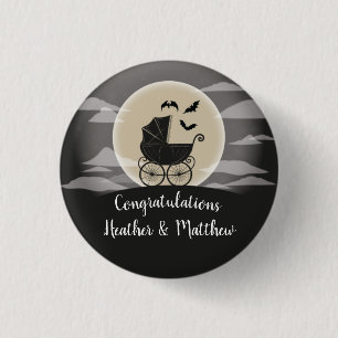 Gothic Baby shower Halloween Carriage Ronde Button 3,2 Cm