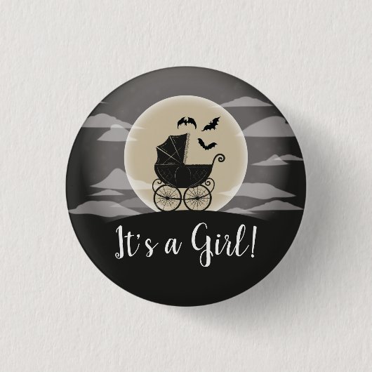 Gothic Baby shower Halloween Carriage Ronde Button 3,2 Cm (Voorkant)