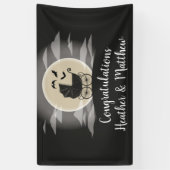 Gothic Baby shower Halloween Carriage Spandoek (Verticaal)