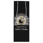 Gothic Baby shower Halloween Carriage Wijn Cadeautas (Voorkant)