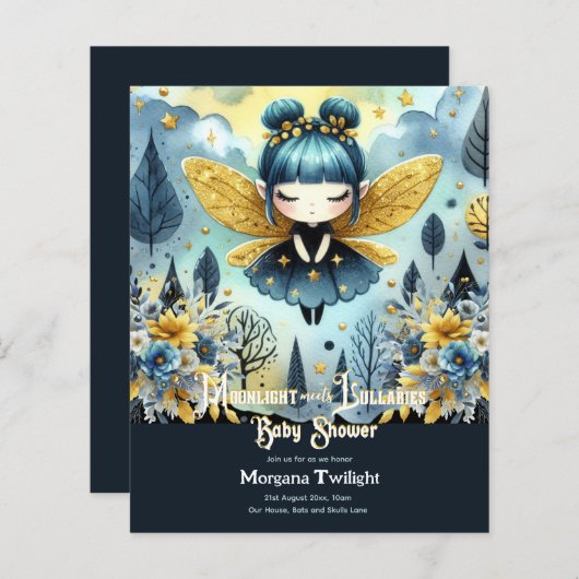 Gothic Baby shower Schattige Meisje Moonlight slaa (Voorkant / Achterkant)