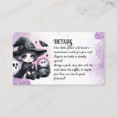 Gothic Baby Witch Douche Paarse Zwarte Luier Raffl Informatiekaartje (Voorkant)