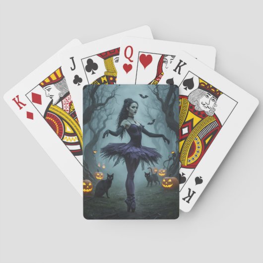 Gothic Ballerina in Haunted Forest Playing Cards Pokerkaarten (Achterkant)