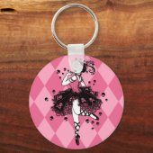 Gothic Ballerina in Roze Sleutelhanger (Voorkant)