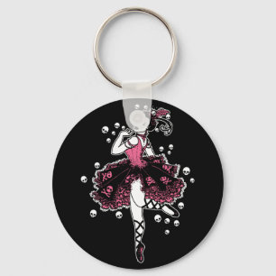 Gothic Ballerina in Roze Sleutelhanger
