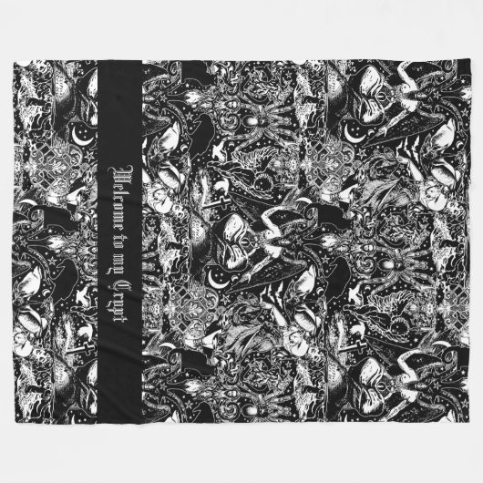 Gothic Baphomet Dark Arts Alternatief Fleece Deken (Voorkant (Horizontaal))