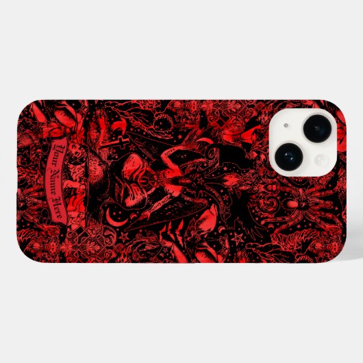 Gothic Baphomet Red Devil Satanic Grunge Gothic Case-Mate iPhone Case (Achterkant (horizontaal))