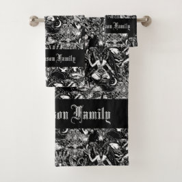 Gothic Baphomet Vleermuizen Skulls Gothic Bad Handdoek