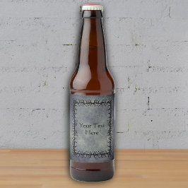 Gothic Barbed black Branch Frame Glowing Grey Bier Etiket