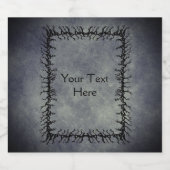 Gothic Barbed black Branch Frame Glowing Grey Bier Etiket (Enkel label)