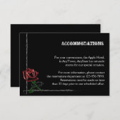 Gothic Barbed Wire en Roos Wedding Accomodations Informatiekaartje (Voorkant / Achterkant)