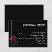 Gothic Barbed Wire Roos Wedding Rehearsal Dinner Kaart (Voorkant / Achterkant)