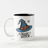 Gothic Basic Witch Pet Coffee Brew Halloween Tweekleurige Koffiemok (Links)