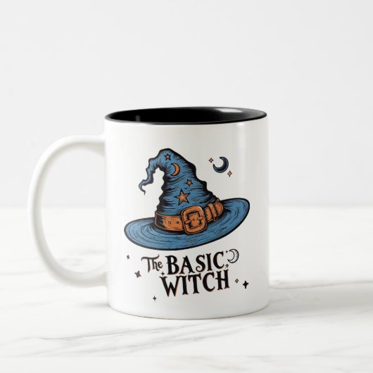 Gothic Basic Witch Pet Coffee Brew Halloween Tweekleurige Koffiemok (Links)