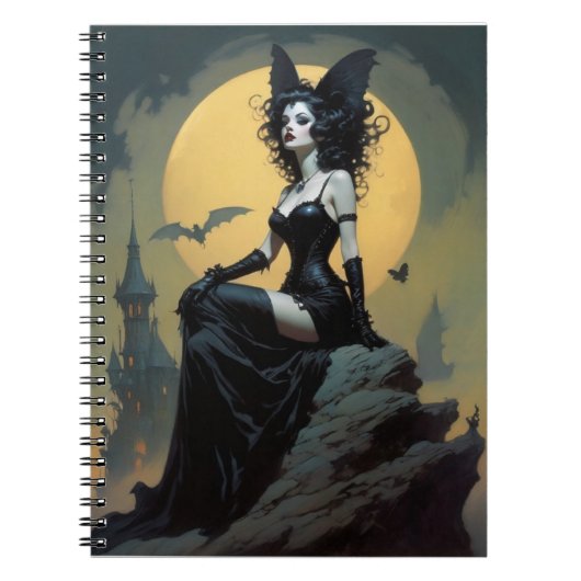 Gothic Bat Girl Notitieboek (Voorkant)