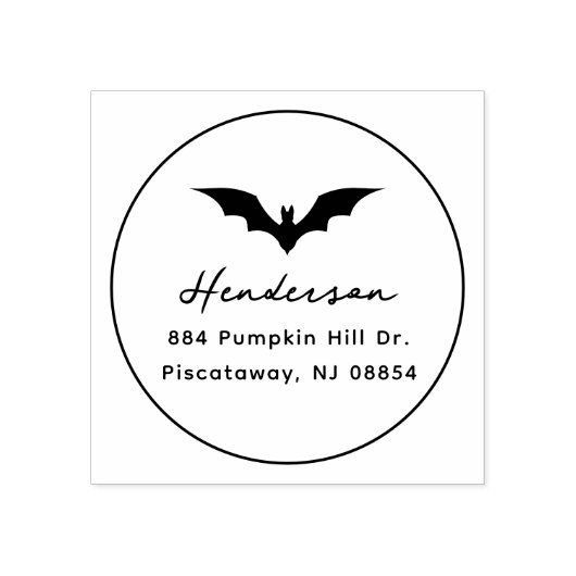 Gothic Bat Halloween Custom Return Adres Rubberstempel (Afrduk)