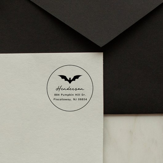 Gothic Bat Halloween Custom Return Adres Rubberstempel