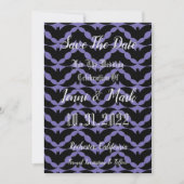 Gothic Bat Halloween Wedding Save The Date (Voorkant)