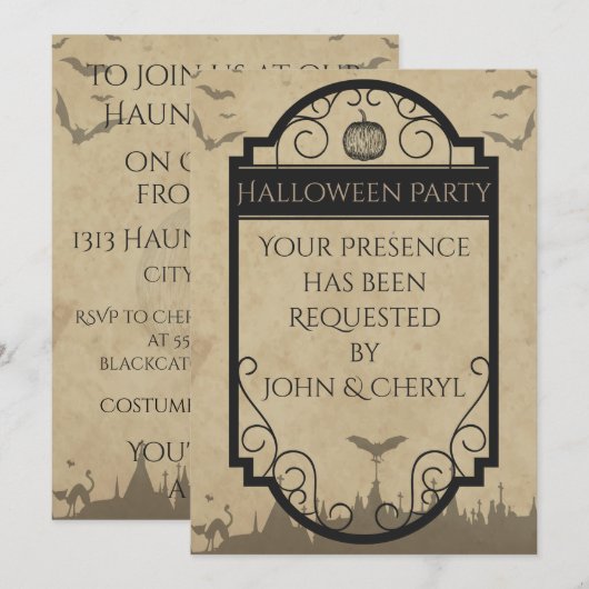 Gothic Bat Kaart (Voorkant / Achterkant)