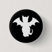 GOTHIC BAT KAT PIN RONDE BUTTON 3,2 CM (Voorkant)