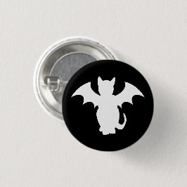 GOTHIC BAT KAT PIN RONDE BUTTON 3,2 CM