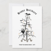 Gothic Bat Kerstmis Prettige feestdagen Kaart (Voorkant)