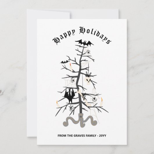 Gothic Bat Kerstmis Prettige feestdagen Kaart (Voorkant)