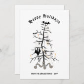 Gothic Bat Kerstmis Prettige feestdagen Kaart (Voorkant / Achterkant)