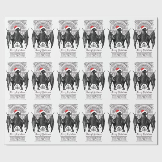 Gothic Bat Merry kerstfeestdag Cadeaupapier (Vlak)