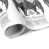 Gothic Bat Merry kerstfeestdag Cadeaupapier (Rol Hoek)