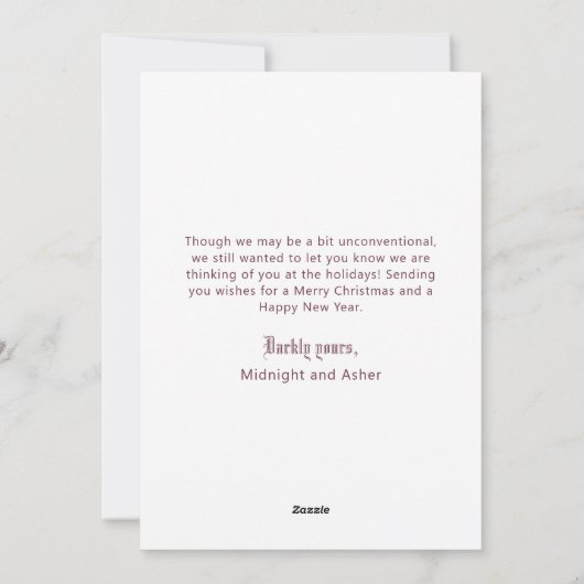 Gothic Bat Merry kerstvakanay Kaart (Achterkant)