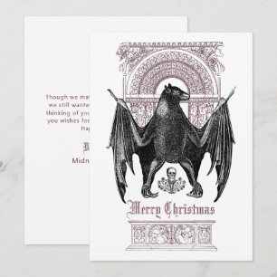 Gothic Bat Merry kerstvakanay Kaart
