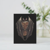 Gothic Bat Reading Dark Spell Book Briefkaart (Staand voorkant)