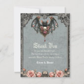 Gothic Bat Wedding Dank u kaarten (Voorkant)