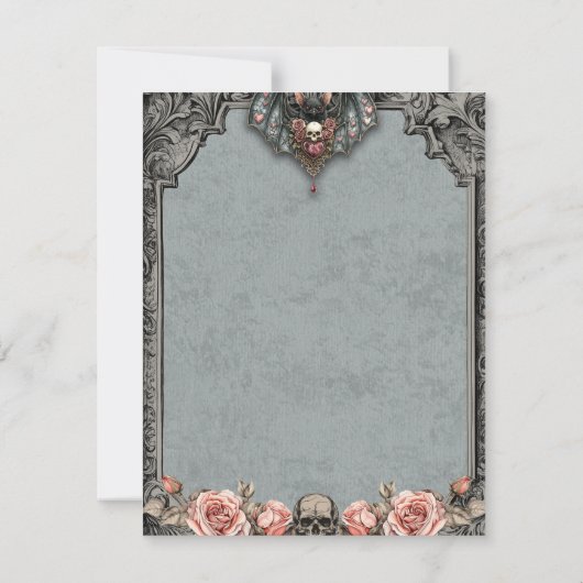 Gothic Bat Wedding Dank u kaarten (Achterkant)