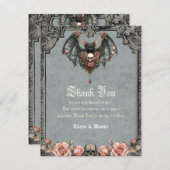 Gothic Bat Wedding Dank u kaarten (Voorkant / Achterkant)