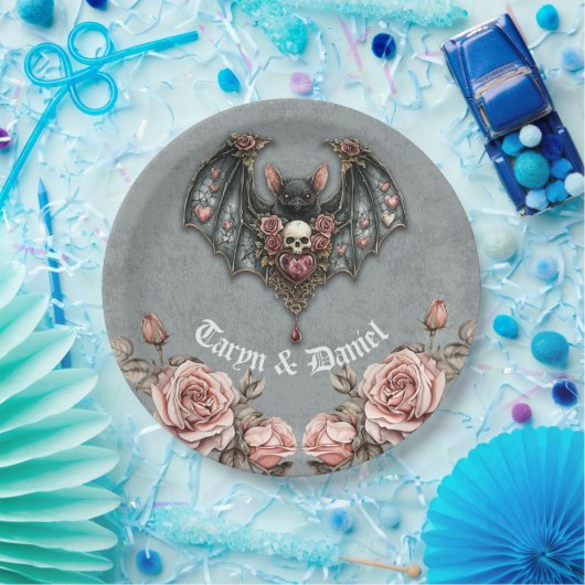 Gothic Bat Wedding Papieren Bordje (Feest)